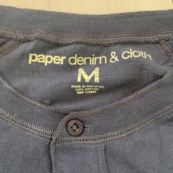 Paper Denim & Cloth mens navy blue t-shirt sz. M style: M3BGWJHENNY. - Picture 5 of 8